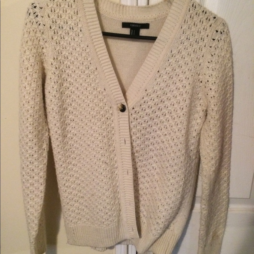 Forever 21 cream sweater/cardigan